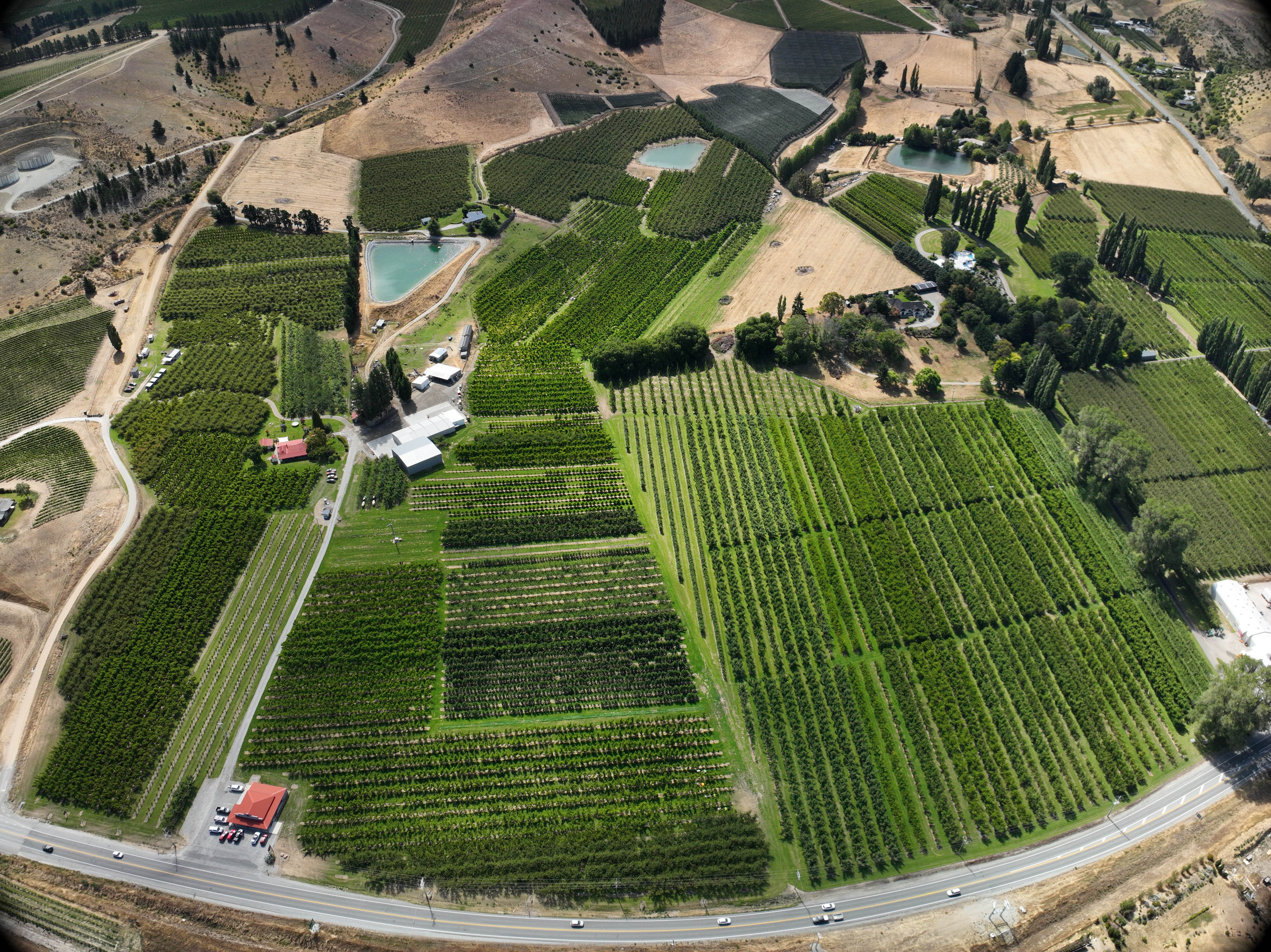 Aerial drone photograph of rolling farmland captured during a geospatial mapping survey
